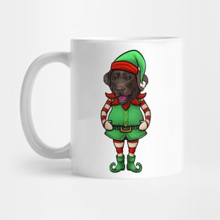 Chocolate Labrador Retriever Christmas Elf Mug